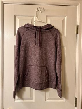 Avia Cozy Marled Purple Pullover Hoodie Sweater -Ptp 19